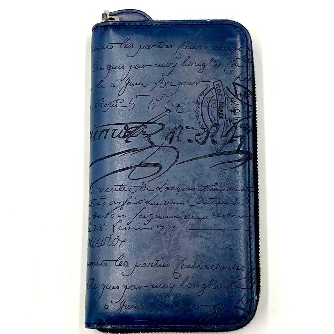 【美品】ベルルッティ 長財布 イタウバ ネオ スクリットレザー ラウンドジップ