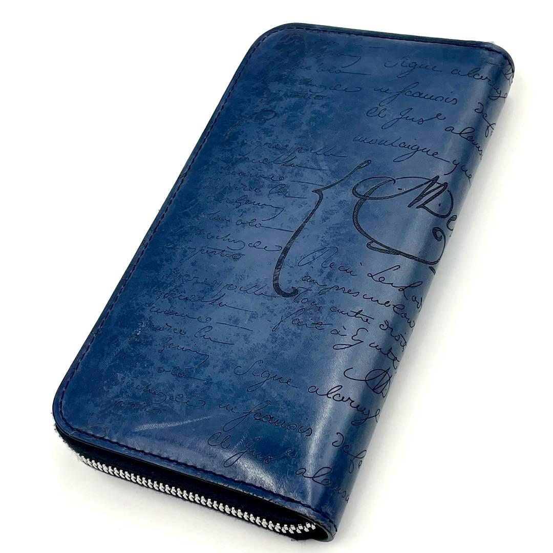 【美品】ベルルッティ 長財布 イタウバ ネオ スクリットレザー ラウンドジップ