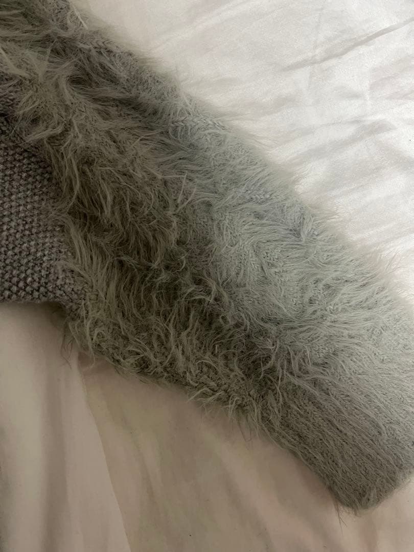 maison special ケーブルシャギーニット グレー