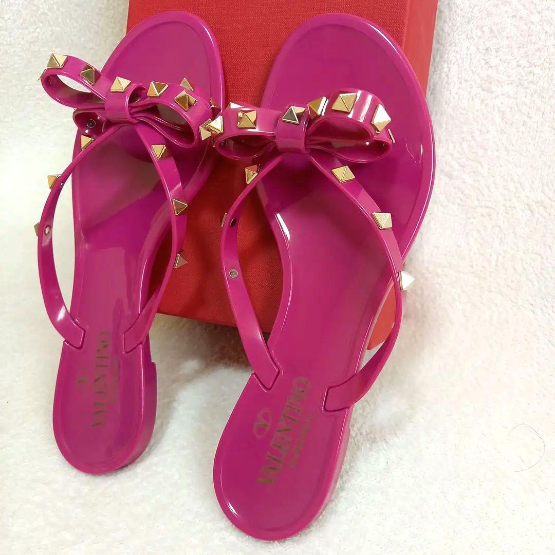 VALENTINO ヴァレンティノ ロックスタッズ ラバー トングサンダル 37