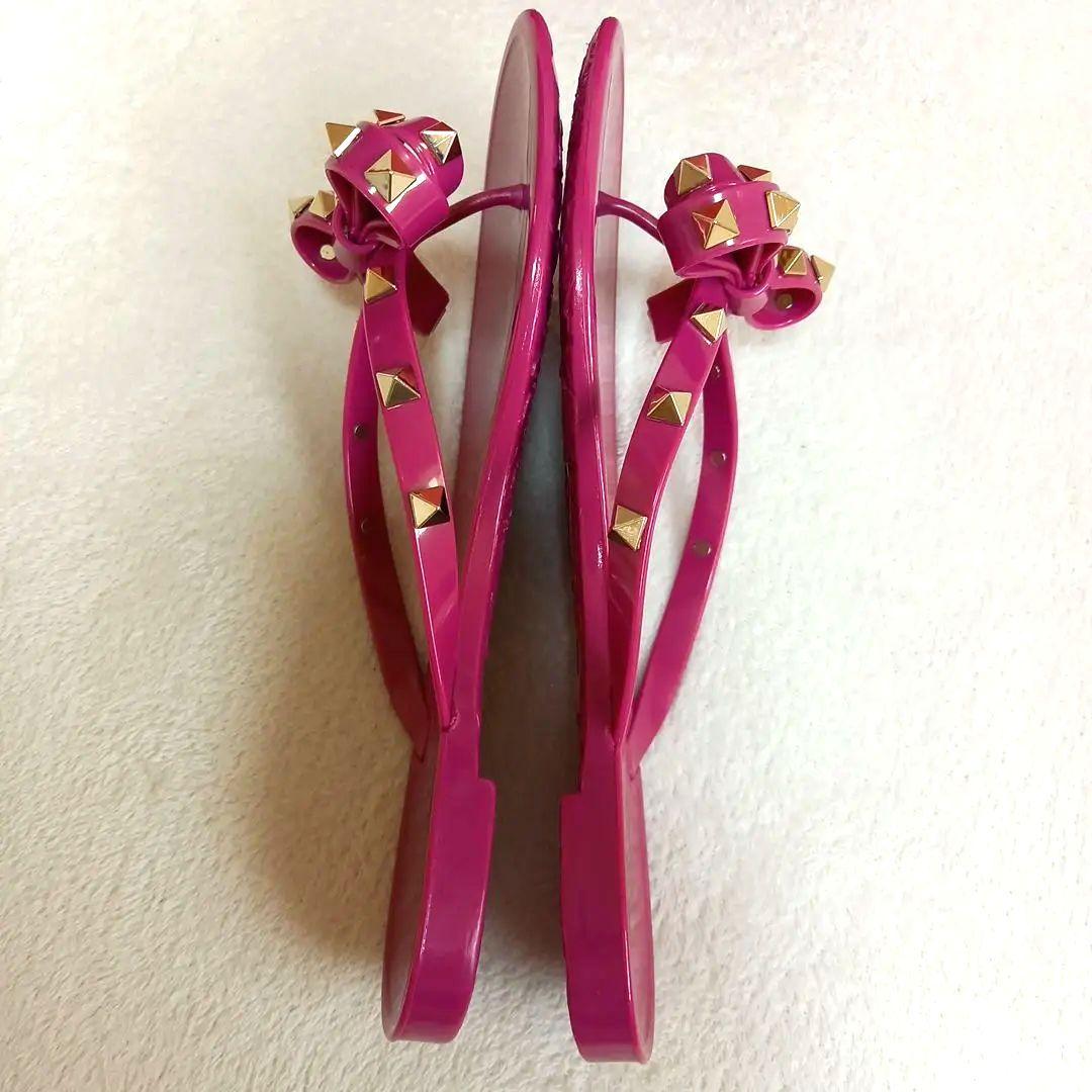 VALENTINO ヴァレンティノ ロックスタッズ ラバー トングサンダル 37