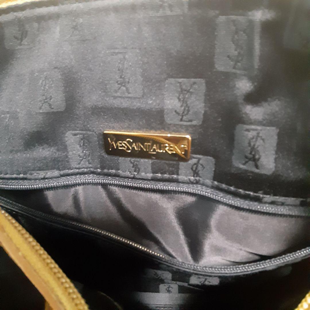YSL エンボス加工 ハンドバッグ　イヴ・サンローラン　ミニボストン総柄　レザー