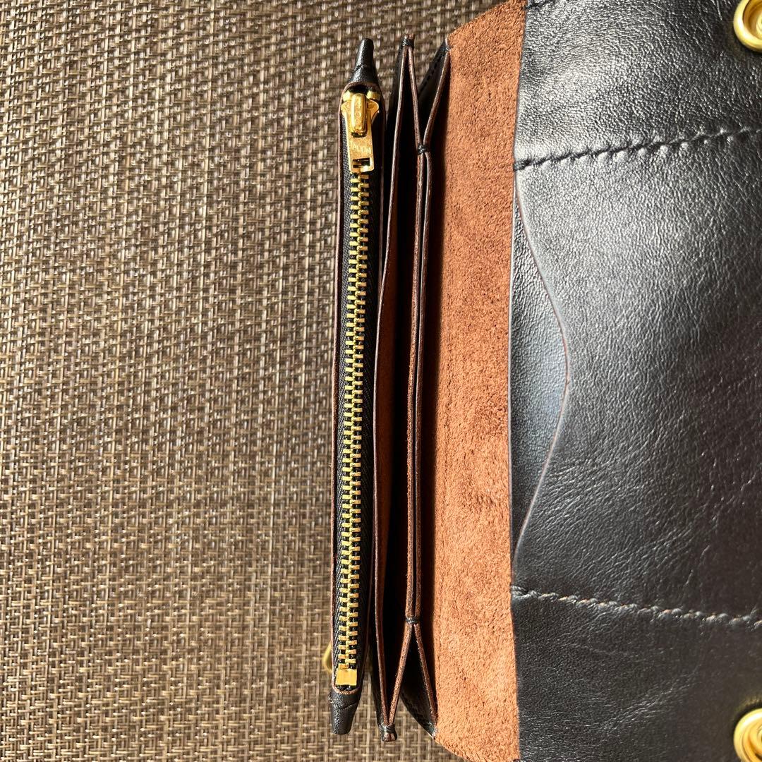 【週末限定価格】MARYAM ホースフロント ロングトラッカーウォレット 茶芯