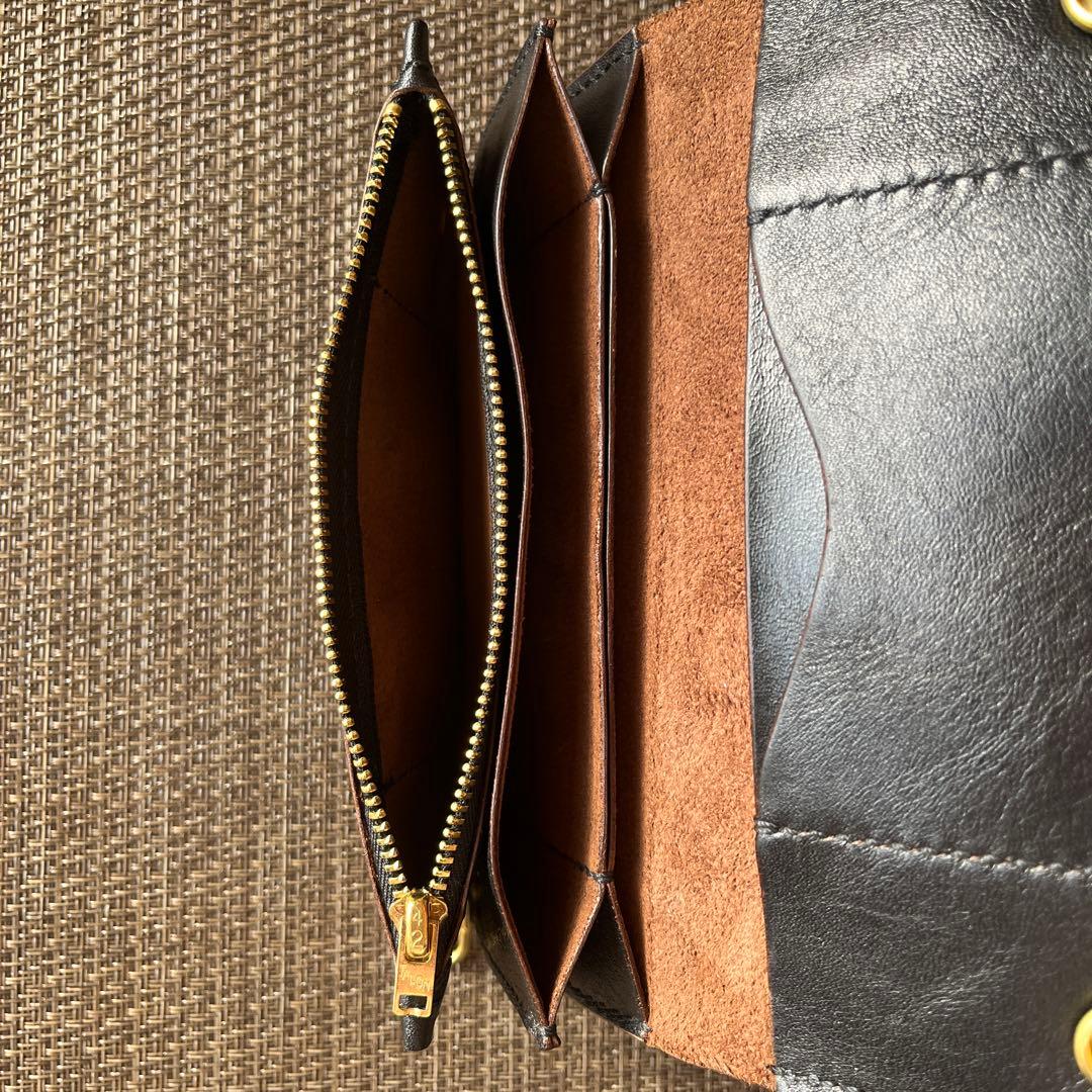 【週末限定価格】MARYAM ホースフロント ロングトラッカーウォレット 茶芯