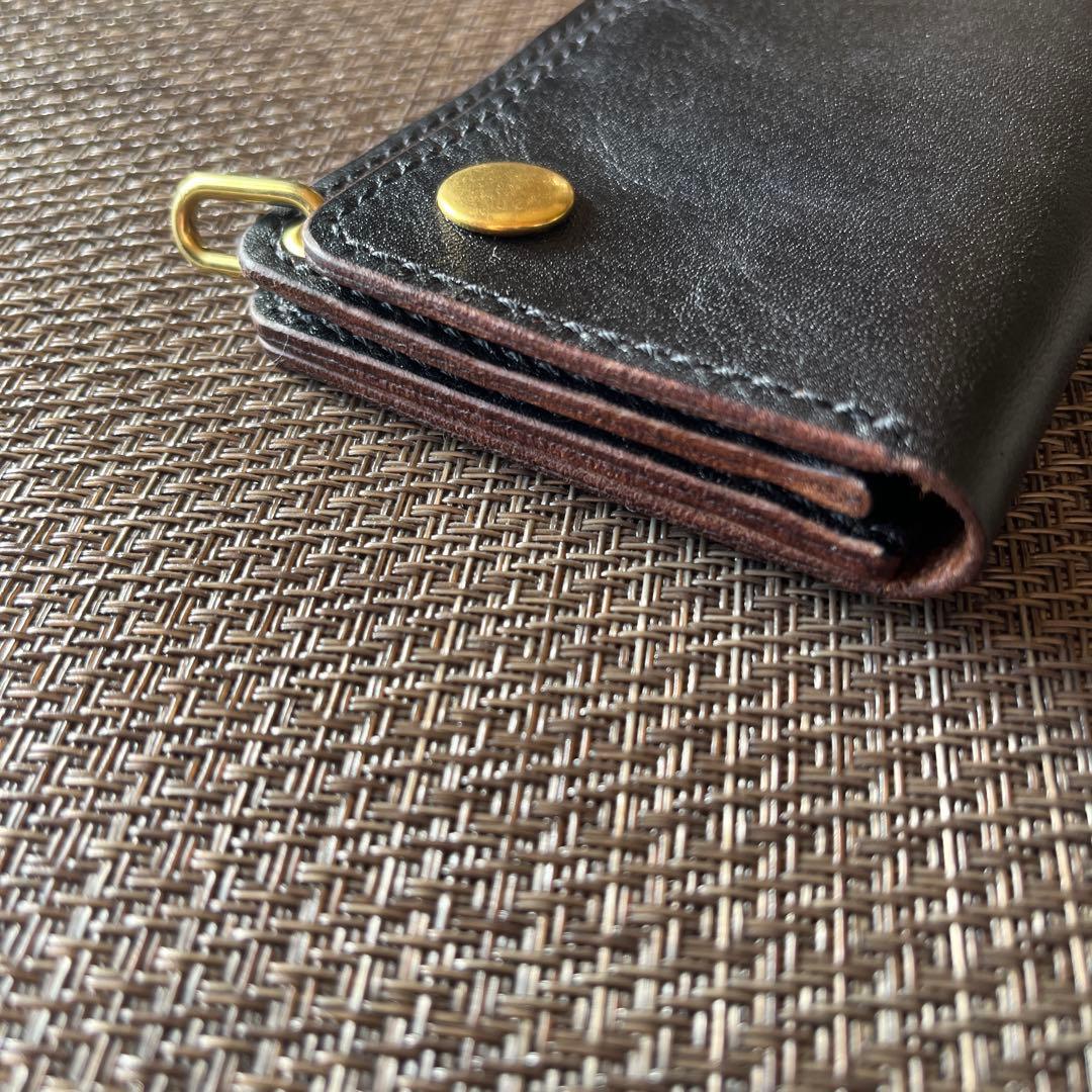 【週末限定価格】MARYAM ホースフロント ロングトラッカーウォレット 茶芯