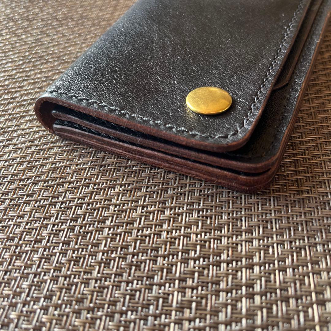 【週末限定価格】MARYAM ホースフロント ロングトラッカーウォレット 茶芯