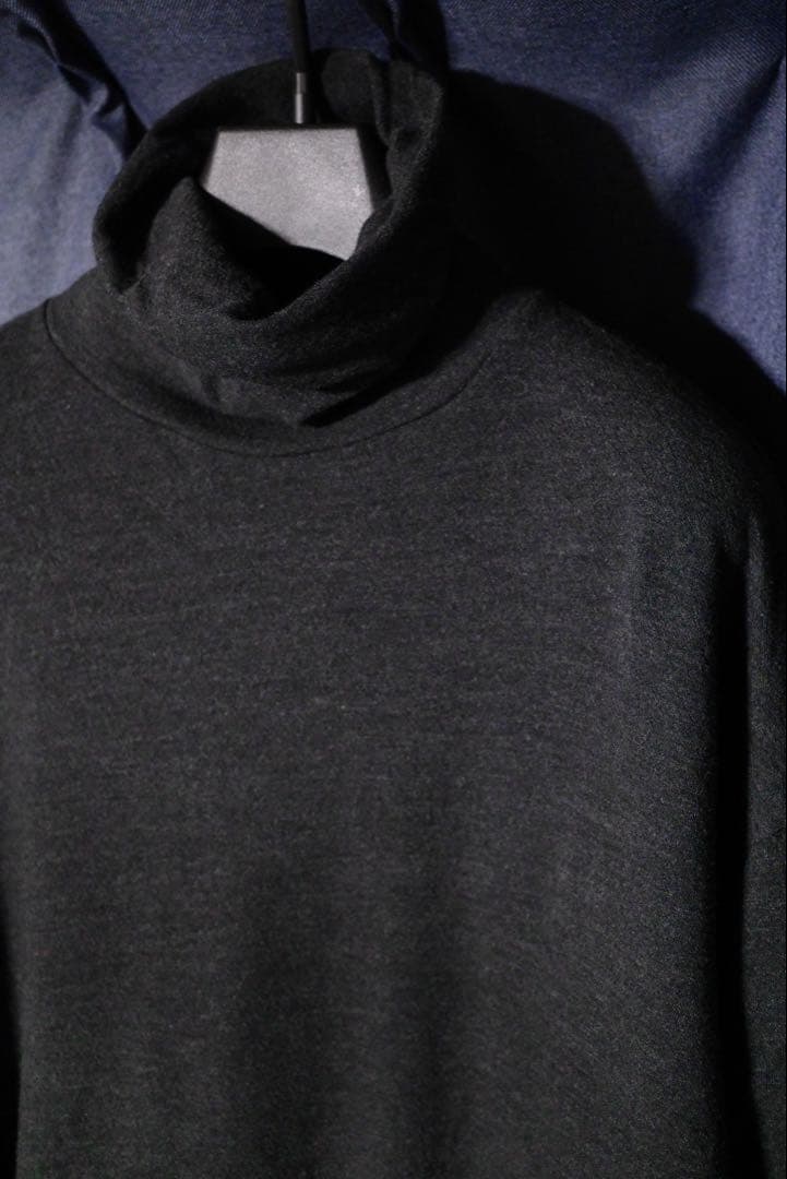 COMOLI コモリ ウール天竺 長袖タートルネック SIZE3 チャコール