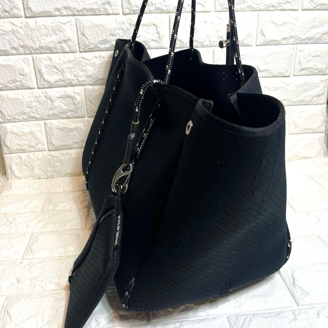 中トロ 大人気 ブラック メッシュ マザーズバッグ ポーチ付き