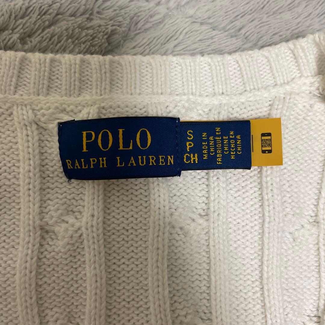 ポロ　ラルフローレン　リブニットセーター　ホワイト