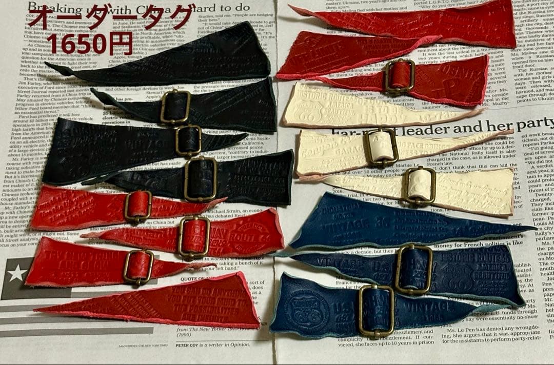 専用 染色タグ 革タグ 刻印タグ ハンドメイド