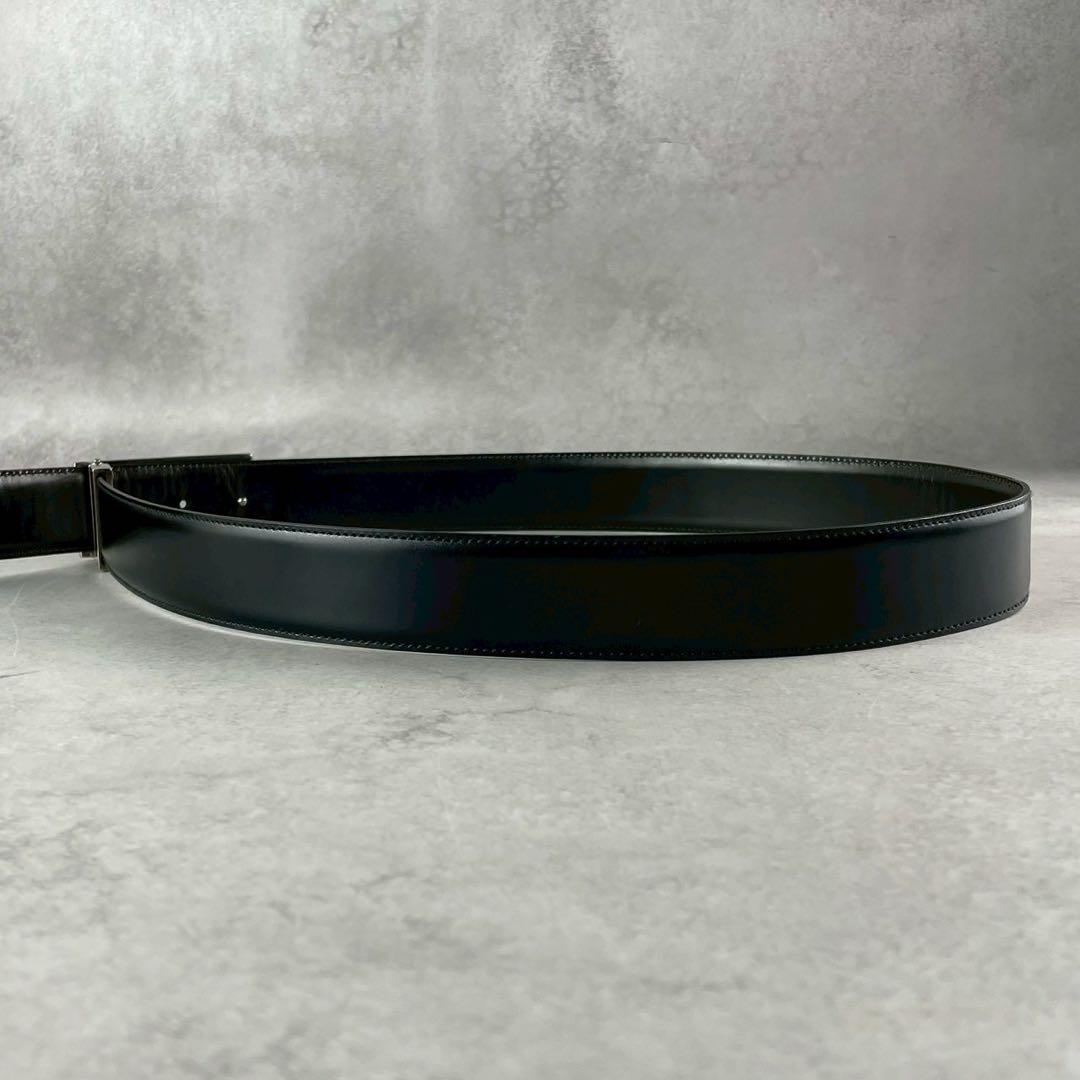 未使用級 GUCCI ベルト リバーシブル レザー スクエアGバックル シルバー