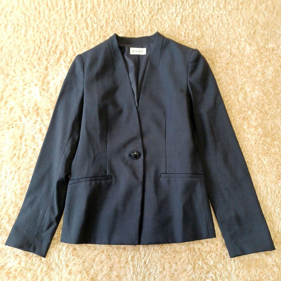 プラステ　リネンブレンド ストレッチ カラーレス ジャケット パンツ スーツ