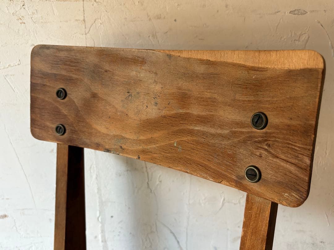 木製クッション付き椅子　アンティーク　レトロ