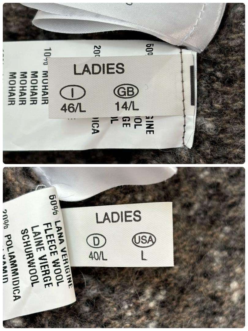 希少✨ファビアナフィリッピ　コート　Lサイズ　モヘヤ　アンゴラ　切り替え　異素材