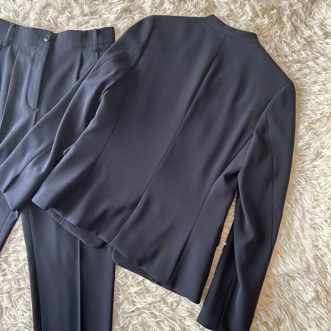 ♦︎美品プラステ　ネイビー　セットアップパンツスーツ　テーパード　ノーカラー