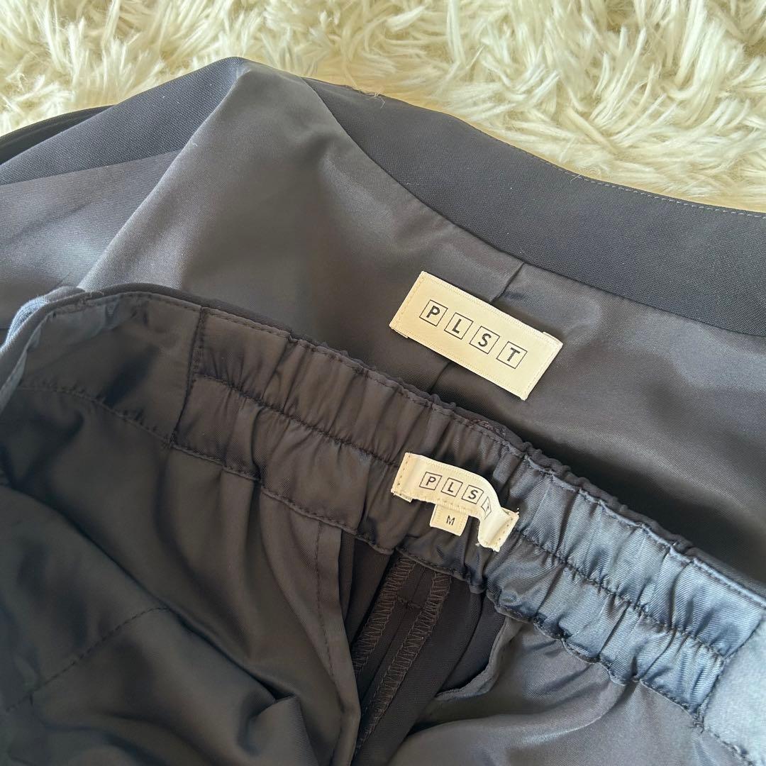 ♦︎美品プラステ　ネイビー　セットアップパンツスーツ　テーパード　ノーカラー