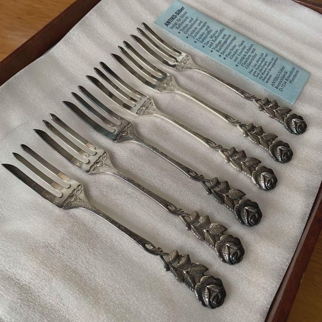 ANTIKO(ドイツ) ヒルデスハイムローズ ケーキフォーク 6本