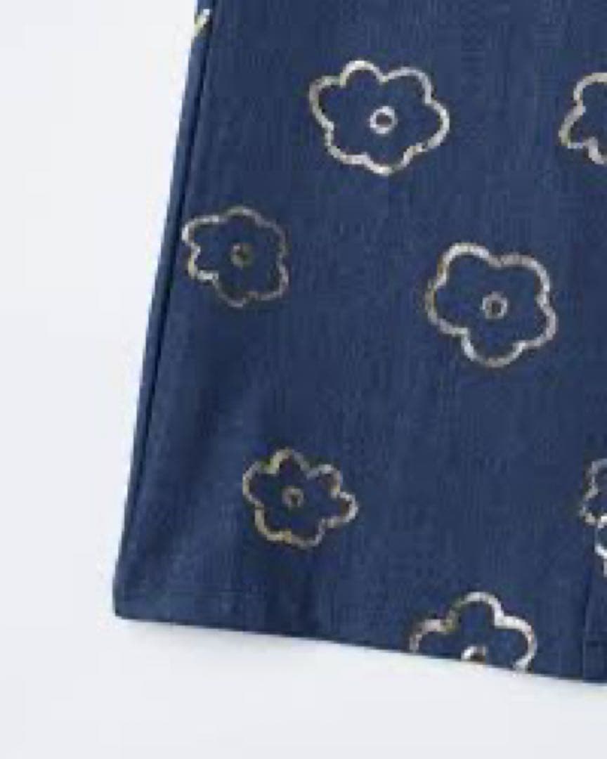 【新品】poppy Gold flower denim pants あさぎーにょ