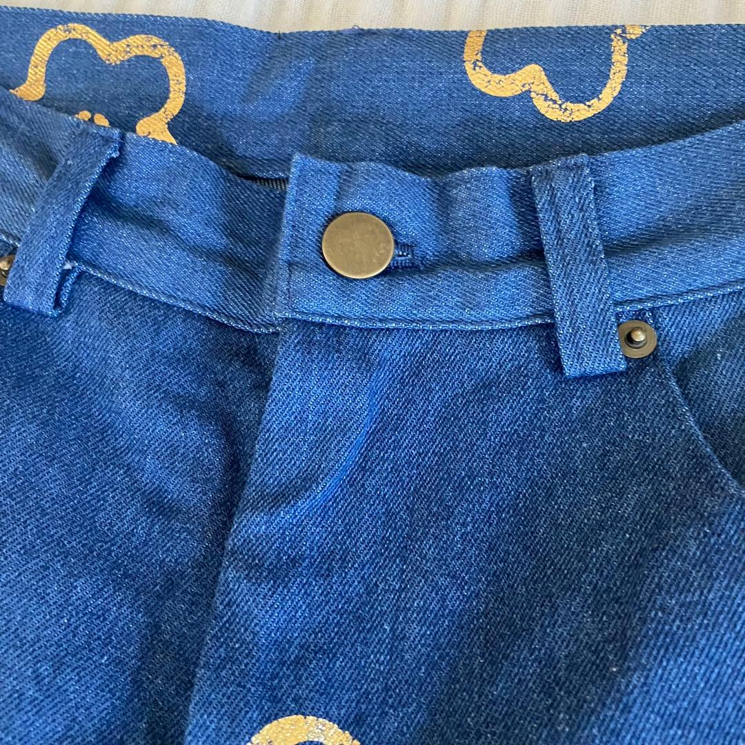 【新品】poppy Gold flower denim pants あさぎーにょ