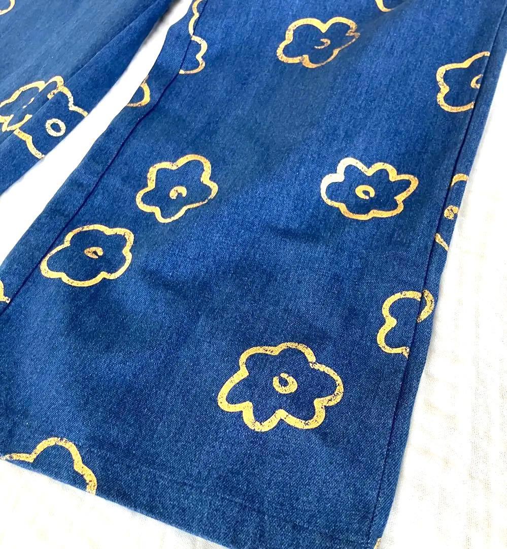 【新品】poppy Gold flower denim pants あさぎーにょ