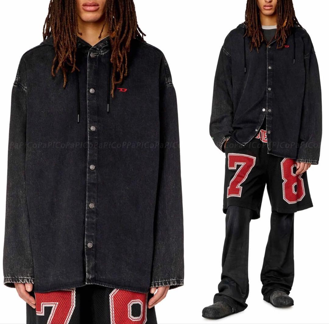 【定期4万6,200円】DIESEL デニムシャツフーディー