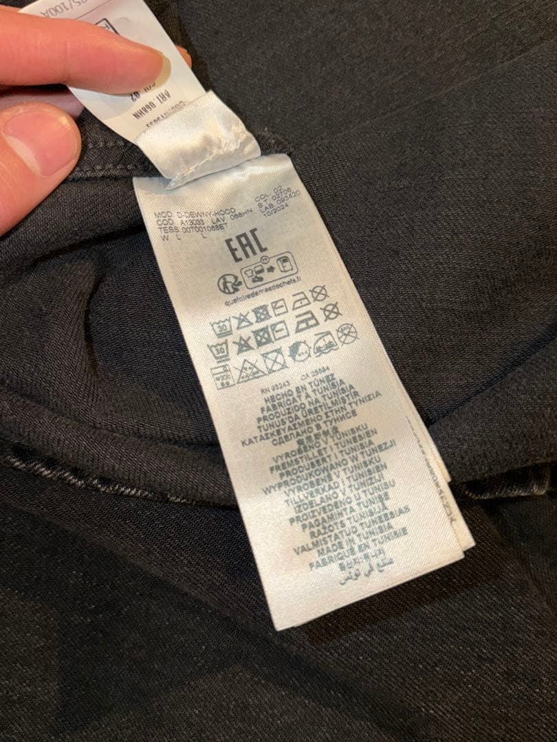 【定期4万6,200円】DIESEL デニムシャツフーディー