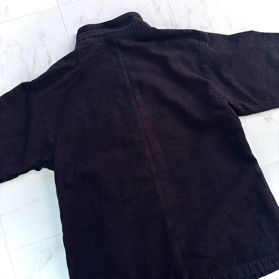 儀右ヱ門 　ギエモン　コットン　ジャケット　ウォッシャブル　春秋　茶紫　日本製