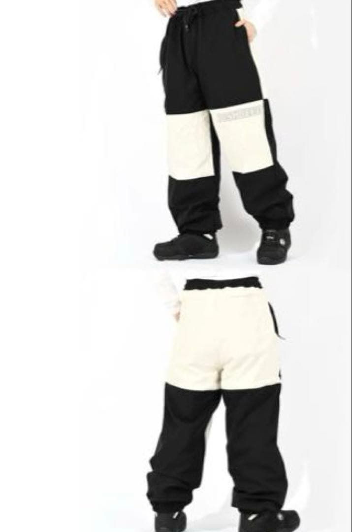 スノーボードウェア ホワイト　DC パンツ　L 白黒　スノボ　ブラック