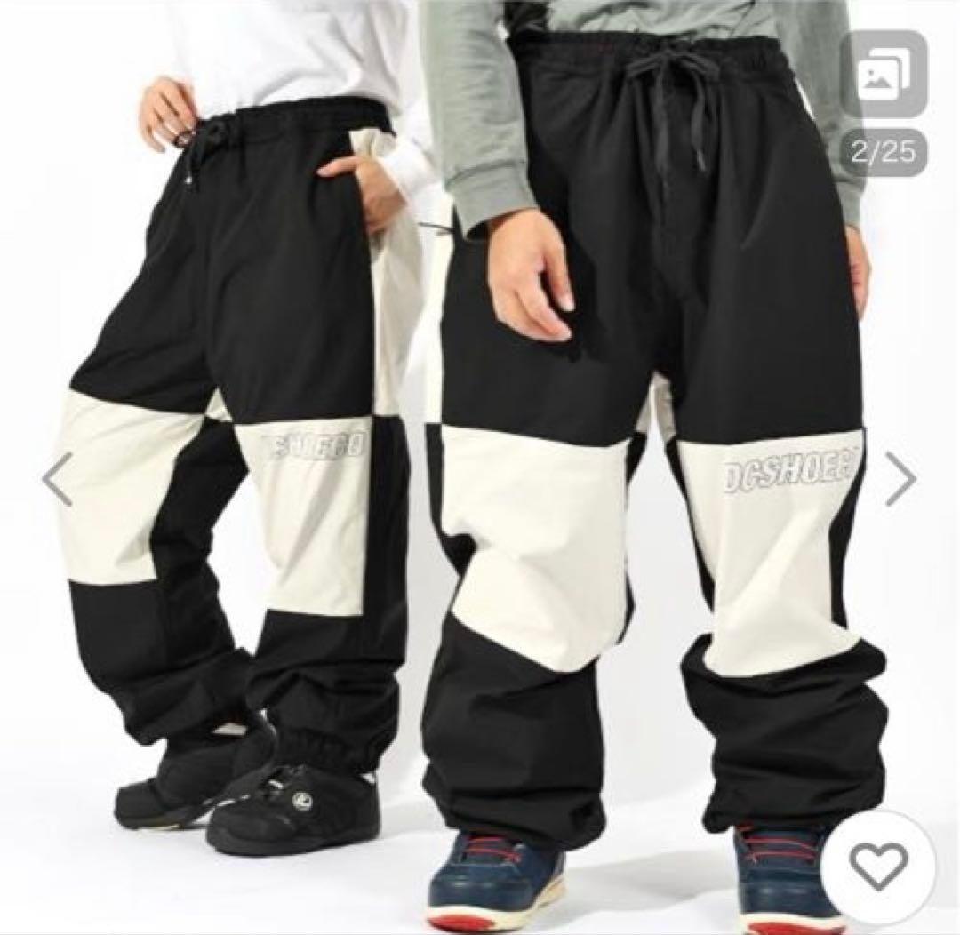 スノーボードウェア ホワイト　DC パンツ　L 白黒　スノボ　ブラック
