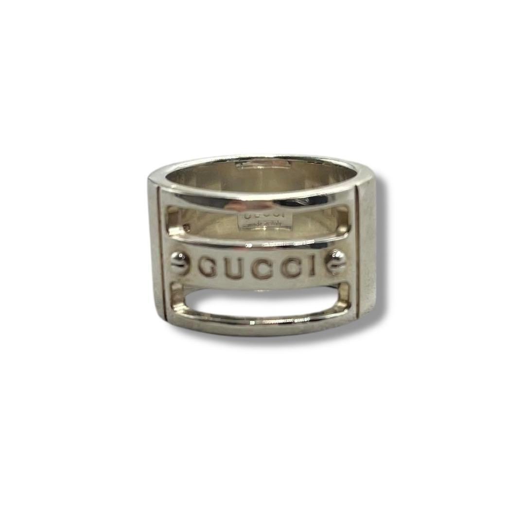 美品 GUCCI グッチ ビス ロゴ リング ビンテージ メンズ 10号 希少
