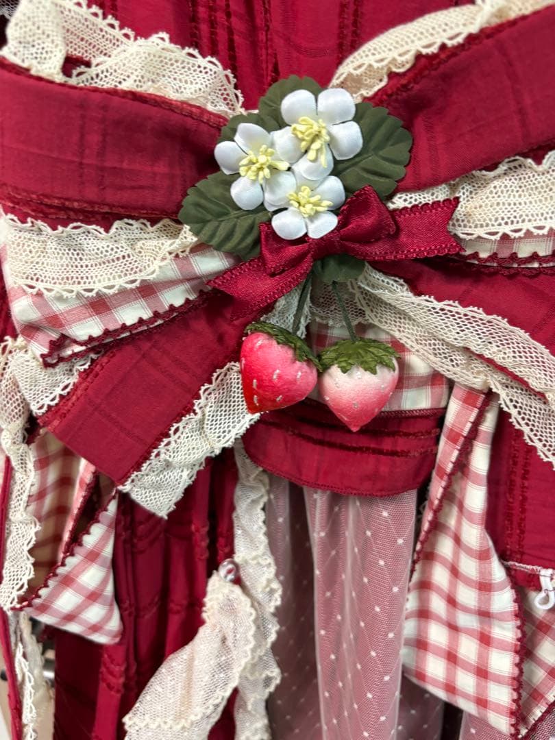 Elpress L 桃薫　いちごロリィタワンピース　ドレス　ボンネットセット