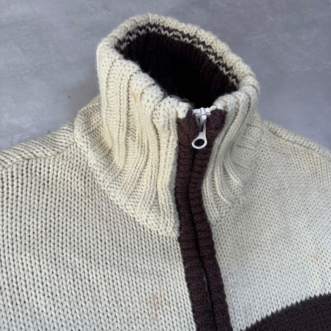 希少　80s - PUMA プーマ　ドライバーズニット　カウチン　茶色　トルコ製