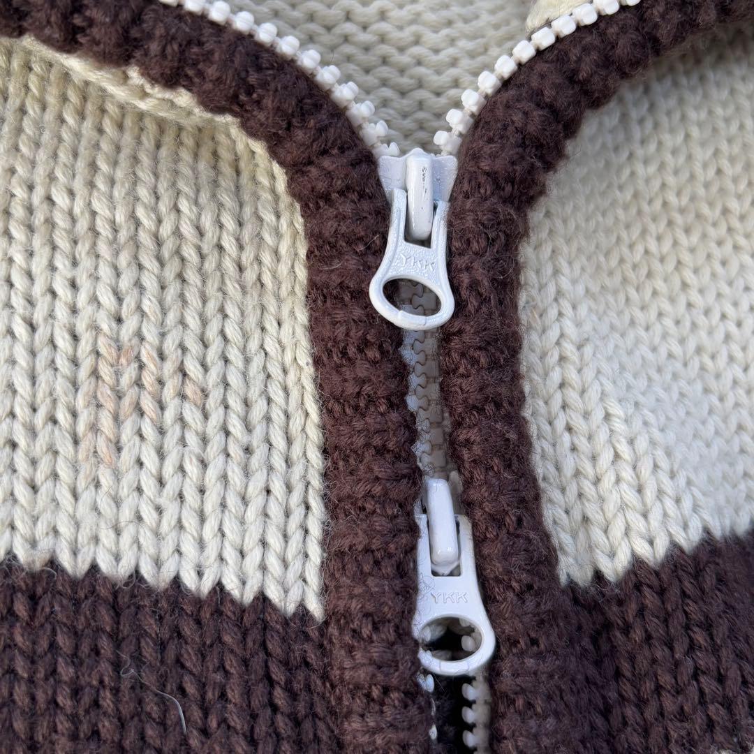 希少　80s - PUMA プーマ　ドライバーズニット　カウチン　茶色　トルコ製