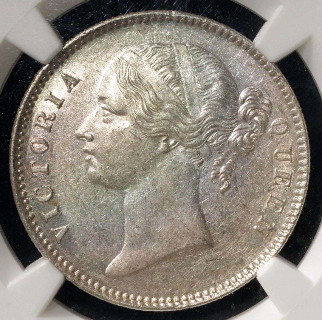 『NGC AU55』英領インド1ルピー銀貨(1840年)