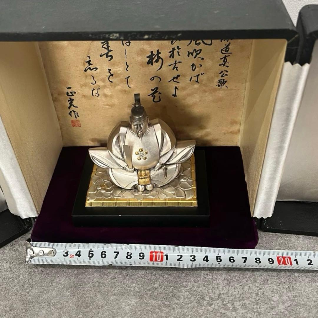 希少品 純銀製 天神様 像 置物 アンティーク 昭和 古美術品 骨董47