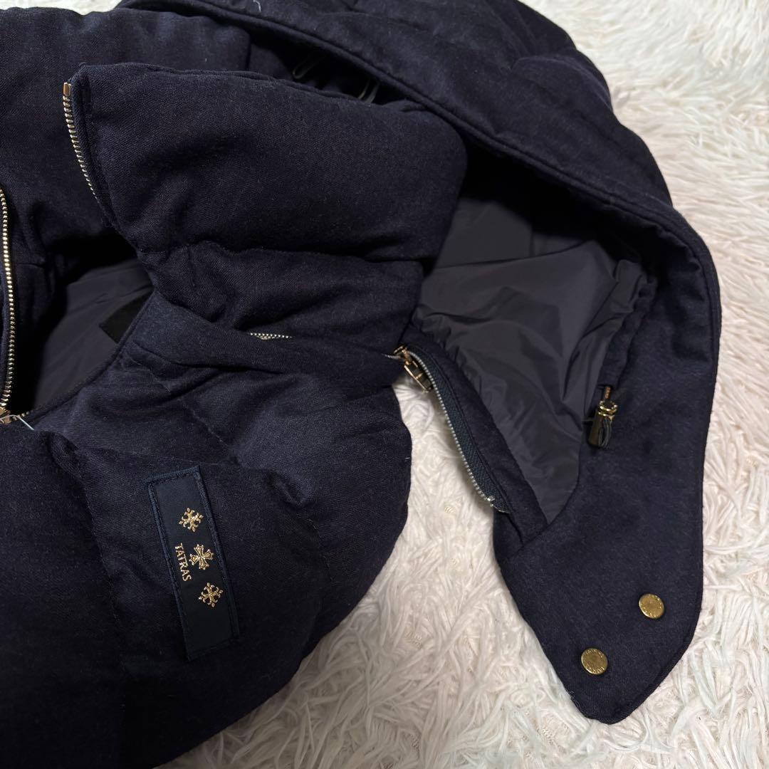 別注/未使用級/M✨タトラス ダウンコート ポリテアマ 2way ウール 濃紺