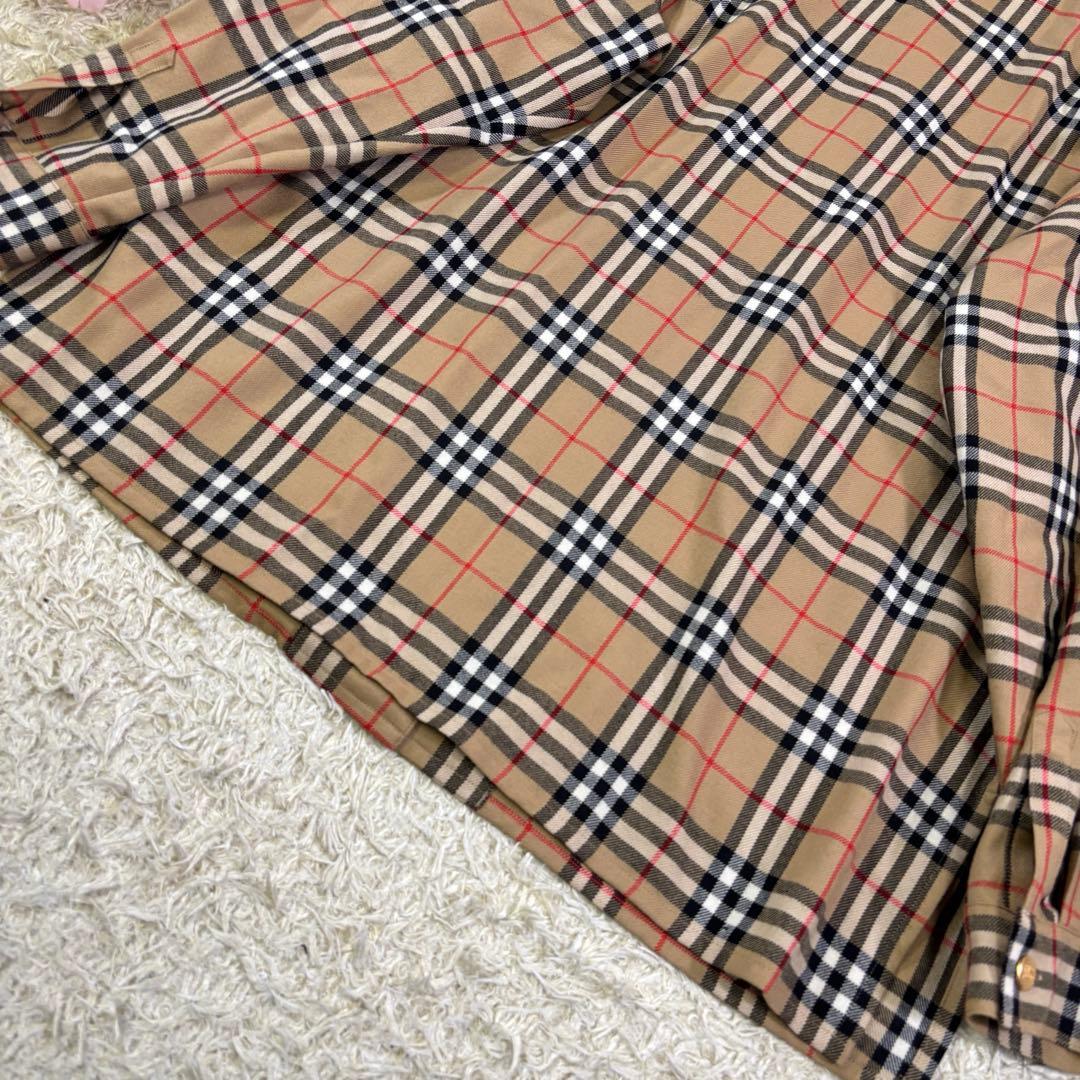 バーバリーズ　大きいサイズ　ビンテージ　ノバチェック　ウール　カラーシャツ　15
