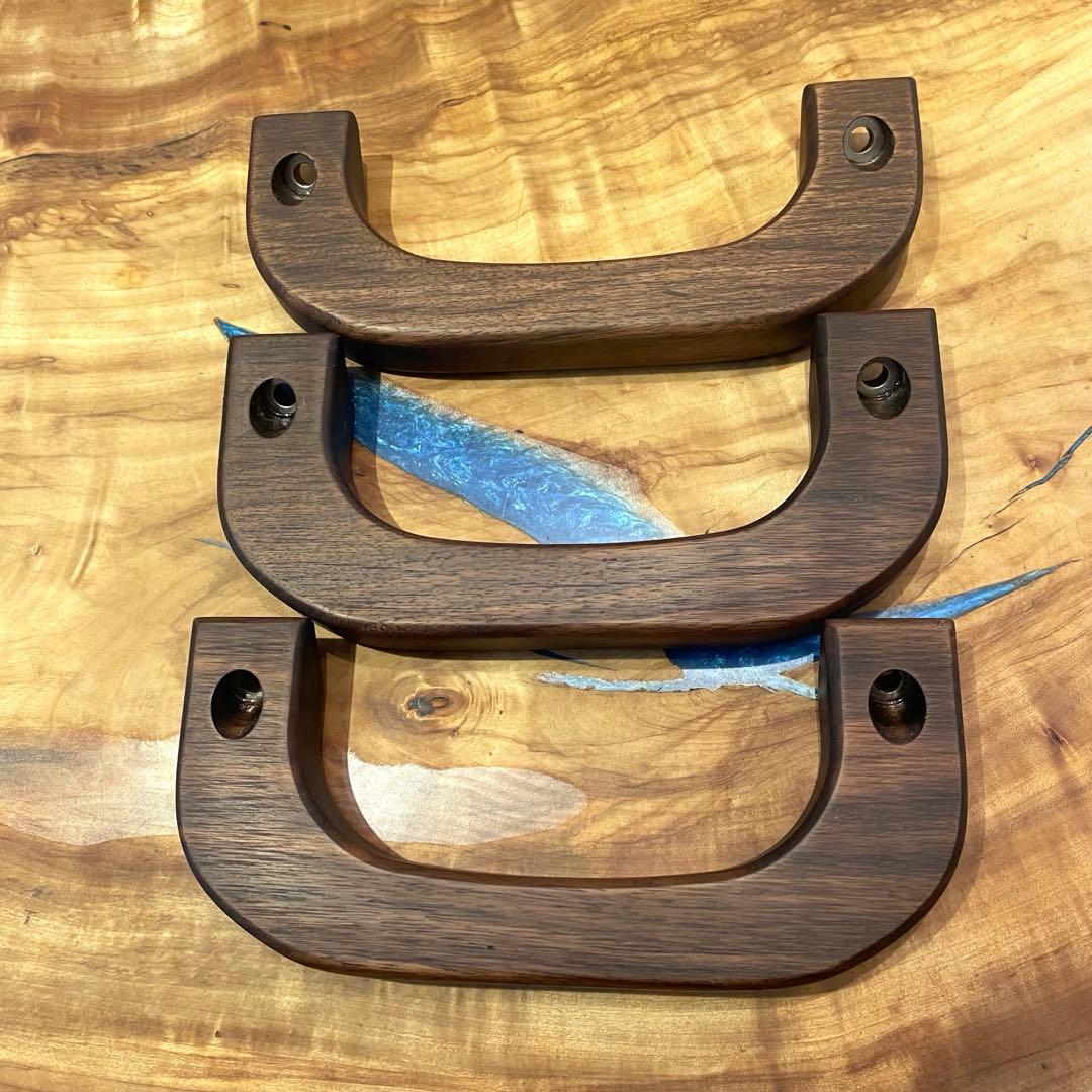 ハイエース用ウォールナットアシストグリップ　　Ａピラー助手席天井3点セット