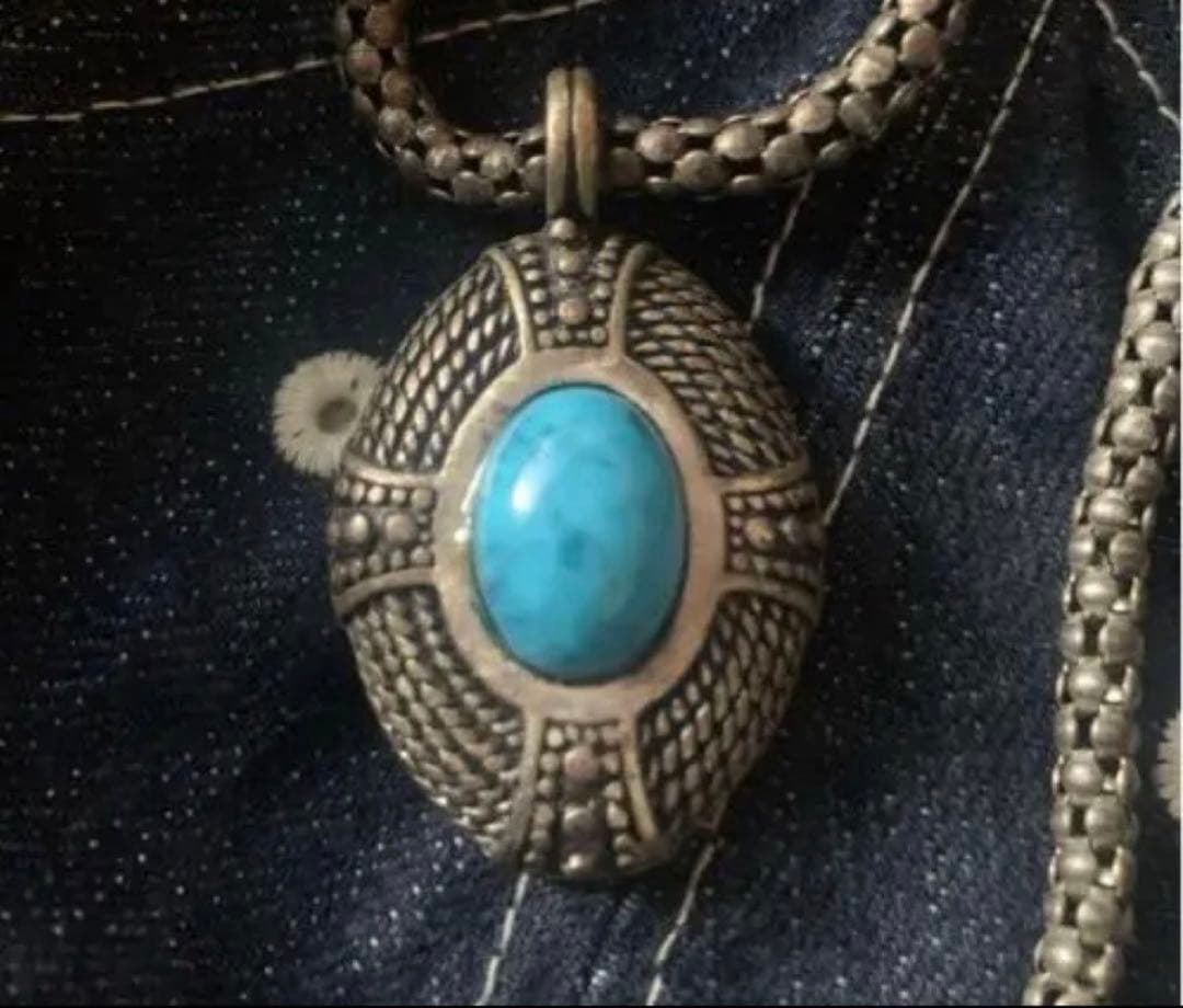 天然ターコイズ 特製チェーン ネックレス ターコイズストーン