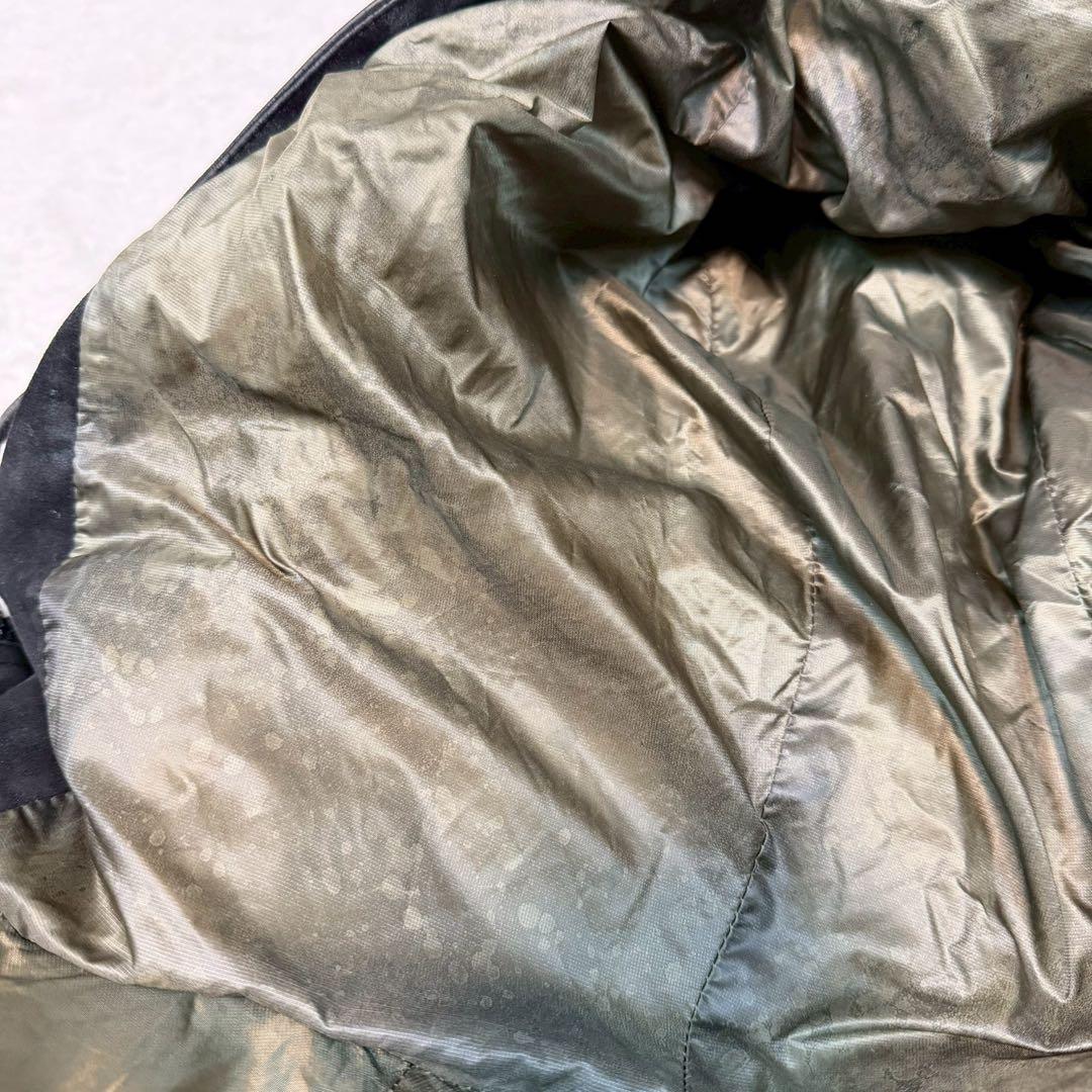 イサムカタヤマバックラッシュ レザー ダウンジャケット ラムレザー フード