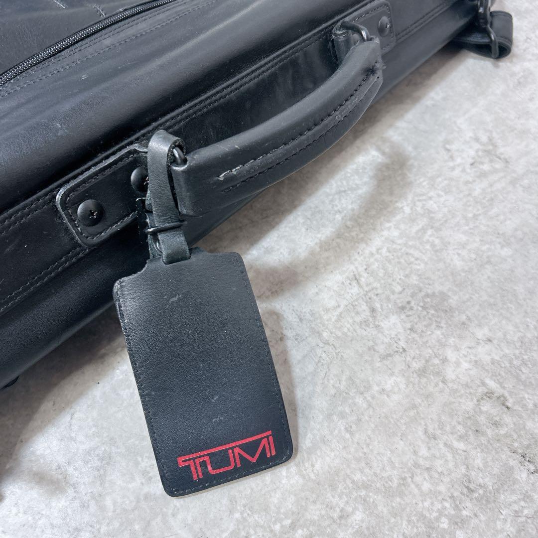 【希少】TUMI オールレザー ガーメントバッグ トゥミ ブラック スーツ 出張