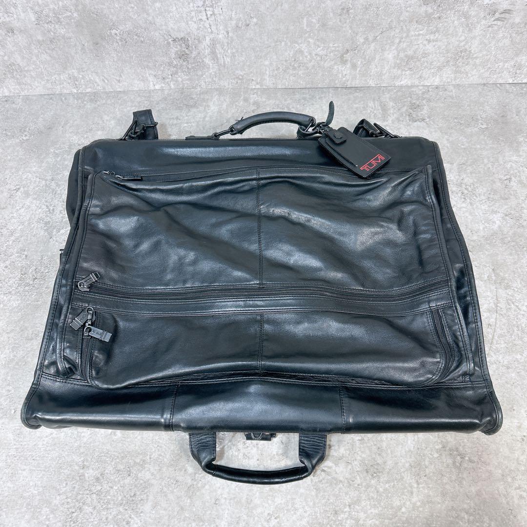 【希少】TUMI オールレザー ガーメントバッグ トゥミ ブラック スーツ 出張