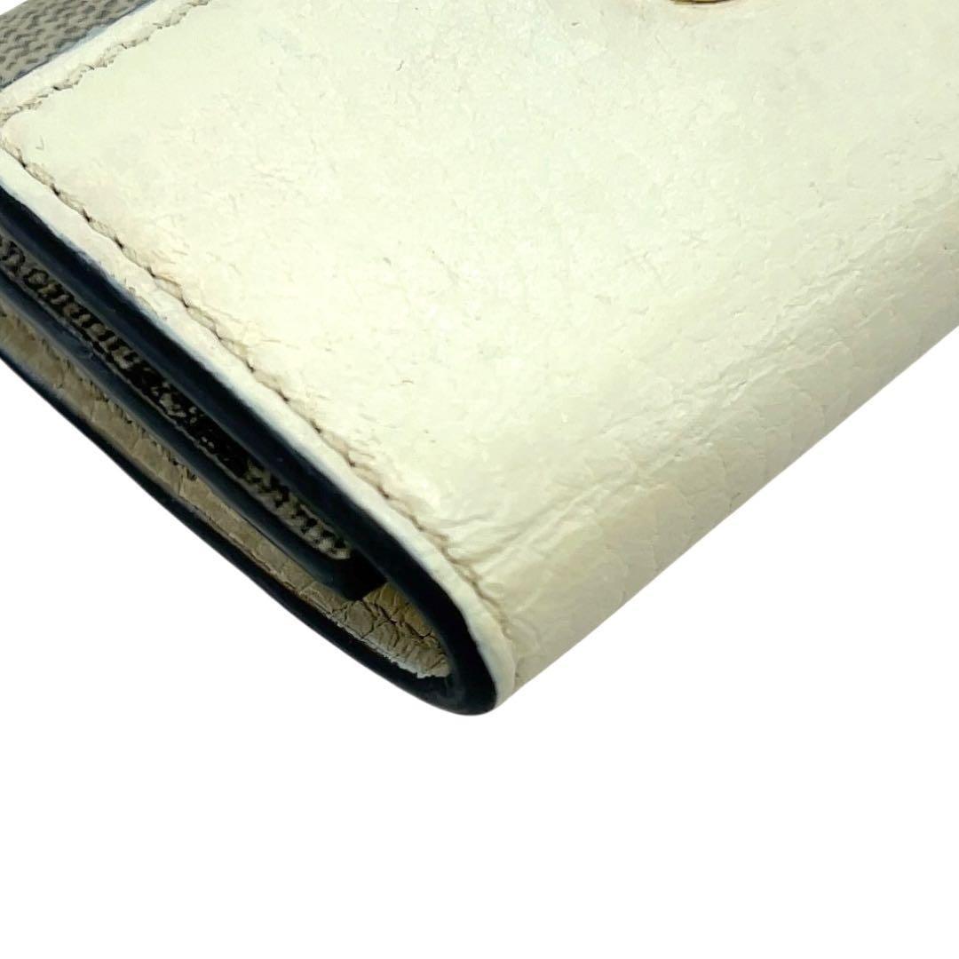 グッチ キーケース 6連 GGスプリーム GG マーモント レザー PVC 白