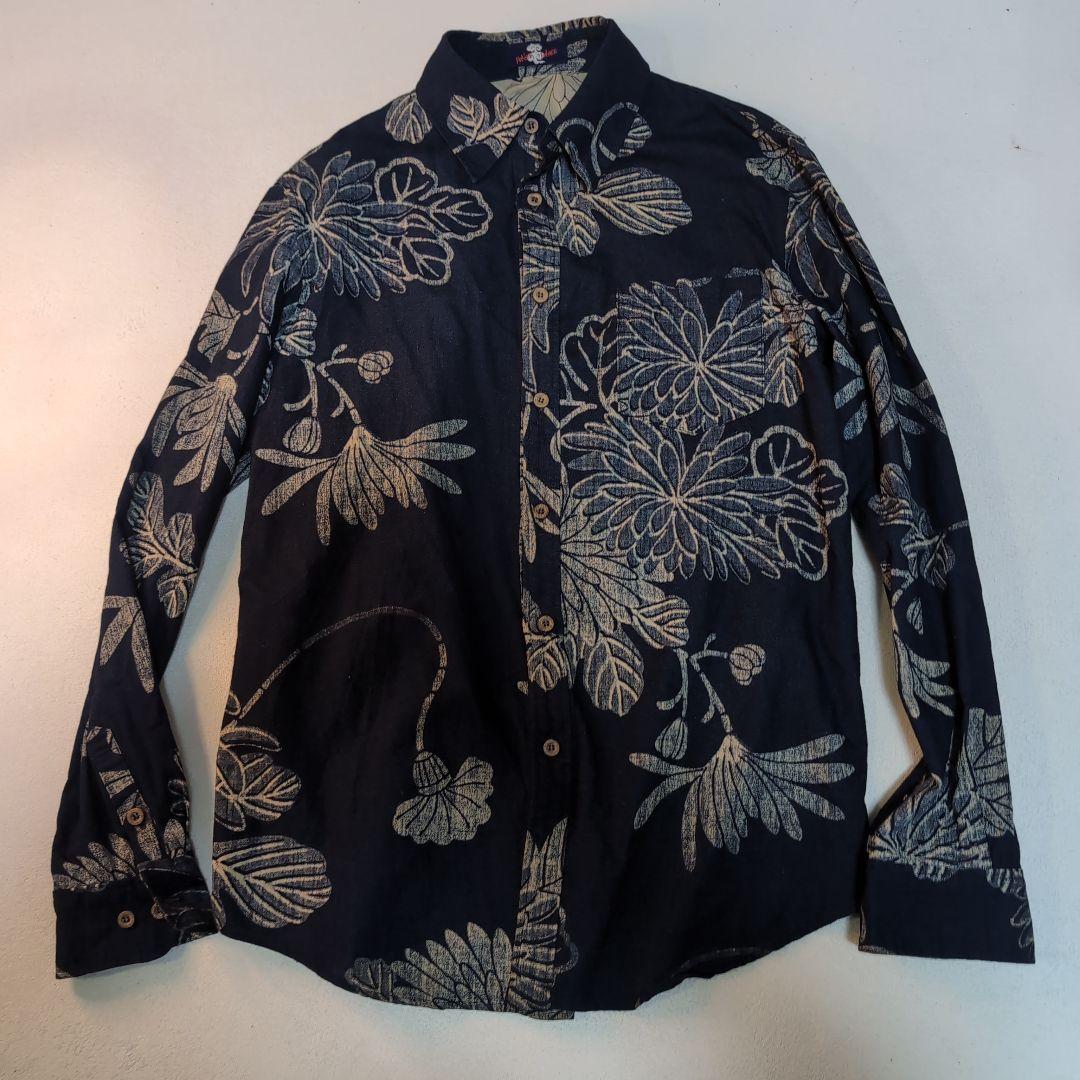 希少美品 pal'las palace インディゴ 藍染メンズ長袖シャツ 4