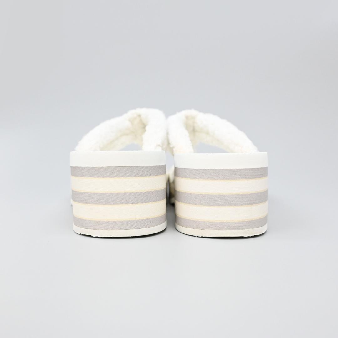 ■ □ 46989★夏 シャネル ココマーク 厚底ビーチサンダル 37 パイル