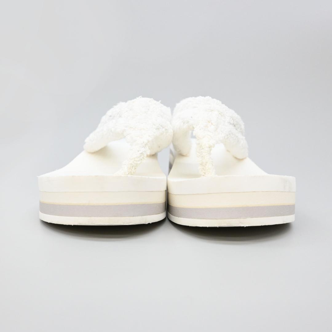 ■ □ 46989★夏 シャネル ココマーク 厚底ビーチサンダル 37 パイル