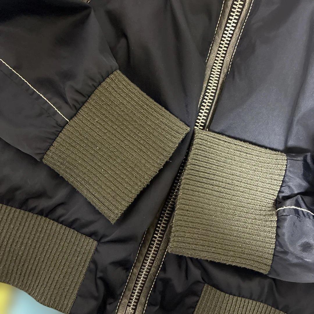 DIESEL ナイロンジャケット　メンズS レザー切り替え