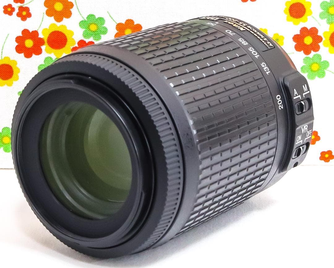 美品 ニコン Nikon AF-S 55-200m☆望遠レンズ☆手ぶれ補正付