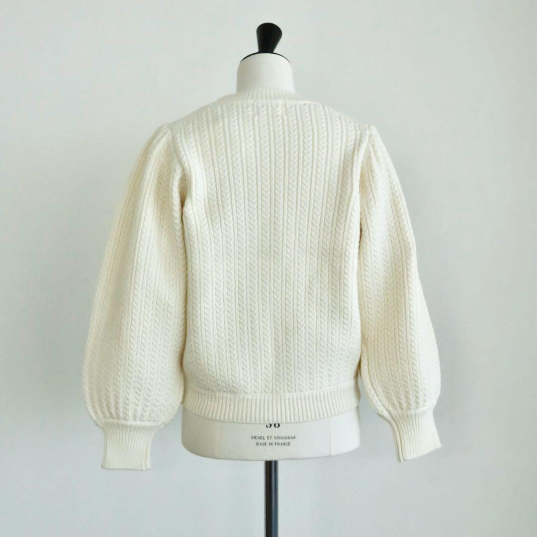 OHGA オーガ CABLE PUFF KNIT ホワイト