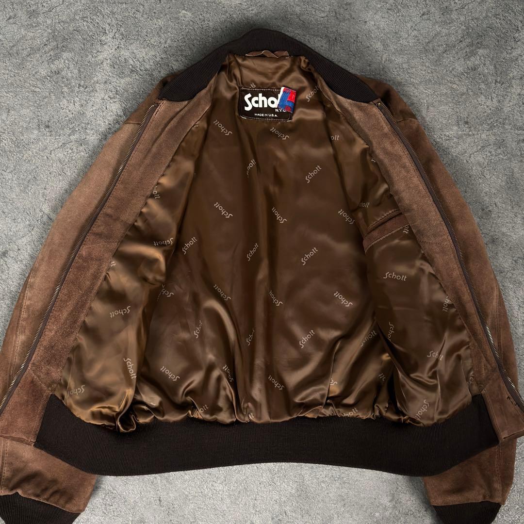 Schott 80s 90s スエード レザー ボンバージャケット ショット